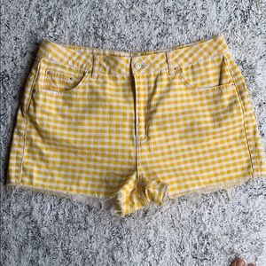 Topshop yellow plaid shorts!